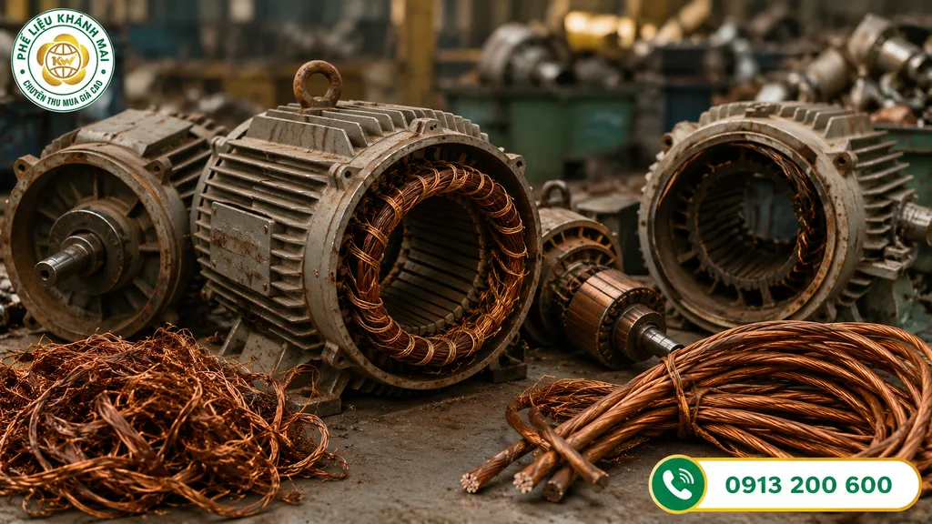 Motor và dây đồng trong máy móc cũ có giá trị phế liệu