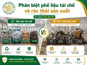 Phân biệt phế liệu tái chế và rác thải sản xuất trong kho xưởng