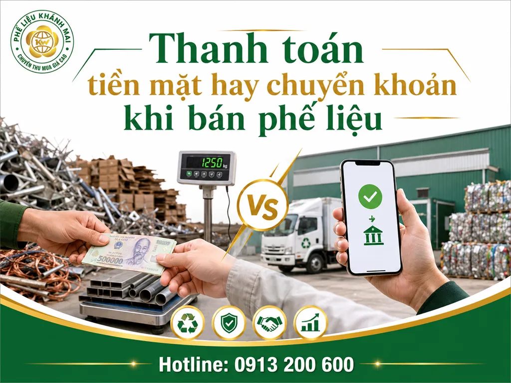 Thanh toán khi bán phế liệu: tiền mặt hay chuyển khoản?