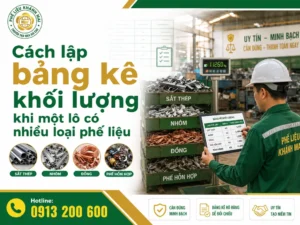 Cách lập bảng kê khối lượng cho lô nhiều loại phế liệu