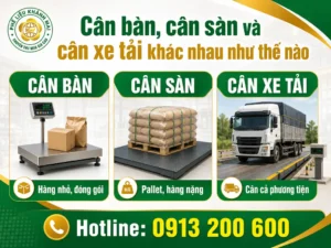 Cân bàn, cân sàn và cân xe tải khác nhau như thế nào