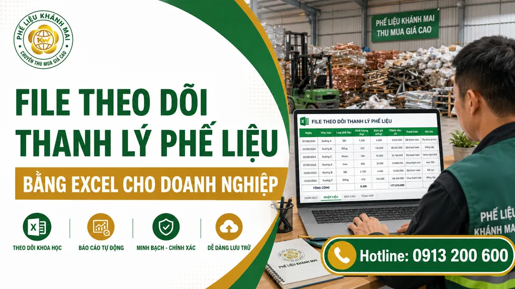 File theo dõi thanh lý phế liệu định kỳ bằng Excel cho doanh nghiệp
