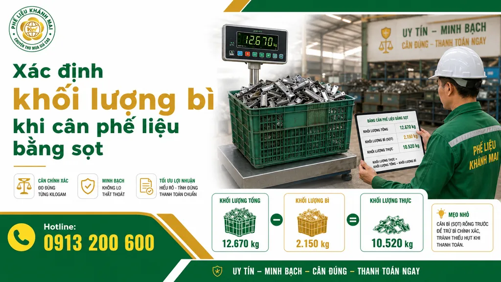 Xác định khối lượng bì khi cân phế liệu bằng sọt