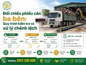 Quy trình đối chiếu phiếu cân giữa chủ hàng, kho và đơn vị thu gom